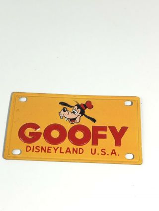Vintage Marx Goofy Mini License Plate Disneyland U.  S.  A