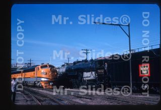Slide D&rgw Rio Grande F3a 5541 & Cb&q 4 - 8 - 4 5632 Denver Co 1963