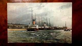 White Star Line Britannic (1875) From The River Mersey C1903 Pocard A Rare View