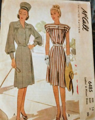 Vintage Sewing Patterns 1940s,  Mccall 1946,  Women 