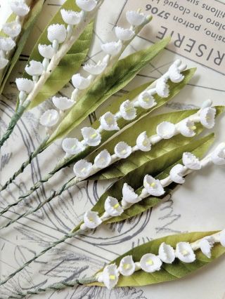 5 Vintage Millinery Lily Of The Valley Flowers
