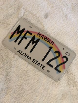 Authentic Hawaiian Aloha State Rainbow License Plate