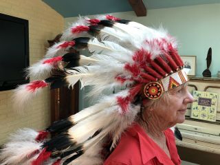 Native American White Spirit Eagle War Bonnet
