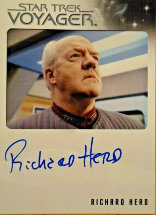 Richard Herd As Admiral Paris Star Trek Quotable Voyager Autograph Card Auto