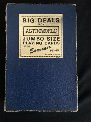 Big Deals Jumbo Size Playing Cards From Astroworld Houston 6 3/4”x 4 3/8”