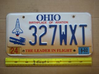 License Plate,  Ohio,  Leader In Flight,  Space Shuttle,  Wright Bros Plane 327 Wxt