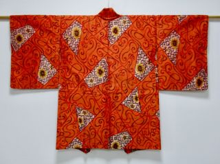 Japanese Kimono Silk Antique Haori / Meisen / Vintage Textile / Silk Fabric /184