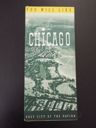 Chicago " Host City Of The Nation " Vintage Tourist Brochure