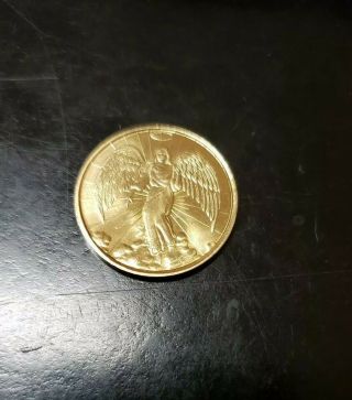 Collectible Angel Coin,  Religious,  Good Luck Coin,  Charm,  Golden,  Double - Sided 2