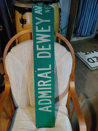 Authentic Retired Admiral Dewey Street Sign.  36 X 6.  Single Sided.