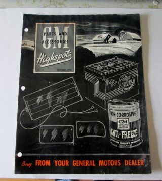 Scarce Oct 1946 Gm Highspots General Motors Of Canada Parts Brochure