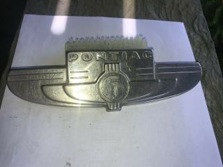 1937 Pontiac Trunk Emblem Nameplate Vintage Oem