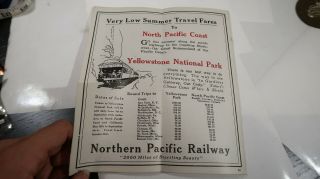 Northern Pacific Yellowstone Park Line Railroad Time Table July August 1923 3