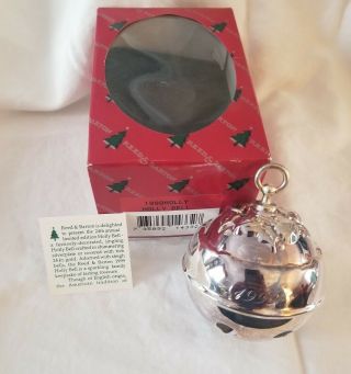 Reed & Barton 1999 Silver Plated Holly Bell Ornament
