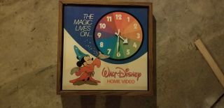 Vintage Walt Disney Home Video Wall Clock Store Display Promo
