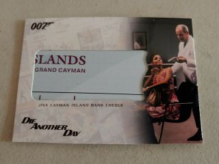 2007 Jinx Cayman Island Bank Cheque James Bond 007 The Complete Relic Card