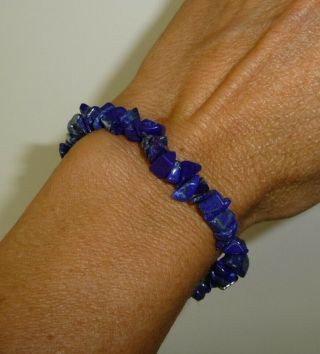Lapis Lazuli Polished Gemstone Chip Bracelet Pakistan 10 Grams Reiki