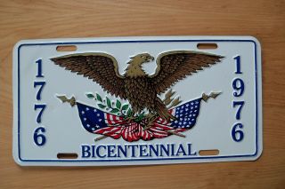 Bicentennial License Plate 1776 – 1976 W/eagle & Flag