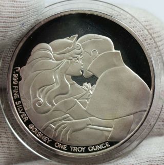 Proof 1999 40th Anniversary Sleeping Beauty 0222 1oz.  999 Fine Silver Medallion