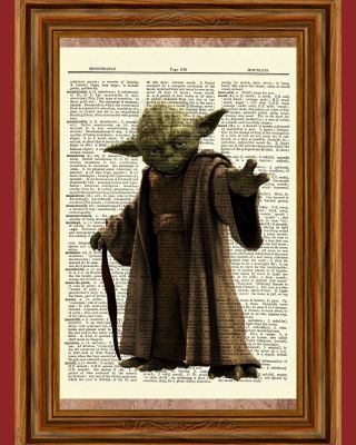 Yoda Star Wars Dictionary Art Print Book Page Picture Poster Collectible Vintage