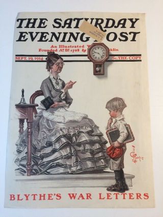 The Saturday Evening Post Leyendecker Cover Only September 19 1914 -