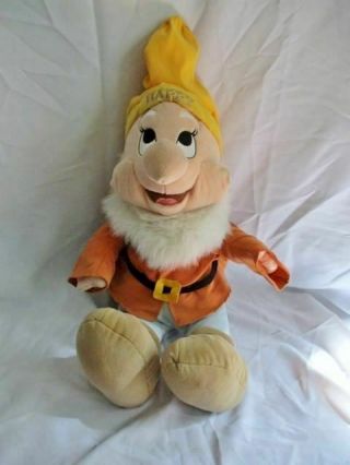 Large 27 " Happy Dwarf Disney Store Exclusive Stuffed Plush Snow White Doll Toy