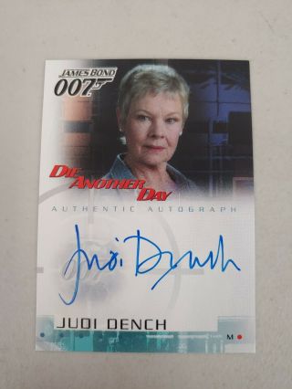 James Bond Die Another Day Judy Dench Auto Card M A2 Autograph 007