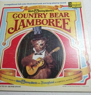 Vintage 1972 Disneyland Country Bear Jamboree Disney Soundtrack Lp Record,  Book