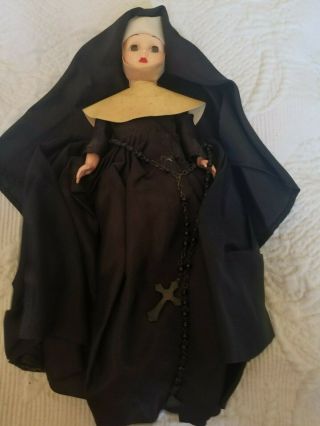 Vintage Nun Doll With Old Rosary Beads