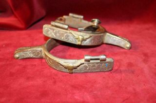 Vintage Pair Colorado Saddlery Longhorn Spurs (2) Silver & Brass