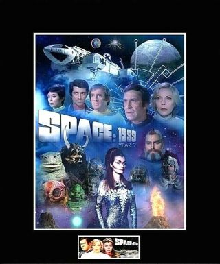 Space 1999 Cast Year 2 Collage 8 " X 10 " Photo - 11 " X 14 " Black Matted
