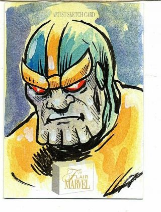 2019 Flair Marvel Thanos Sketch Card Hand - Drawn By Artist Robert Jimenez