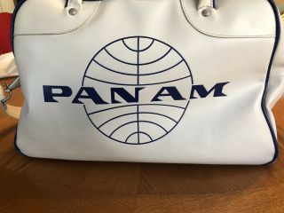 Pan Am Shoulder/carry - On Bag Travel With Handles Airline Luggage Vintage 1960 