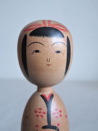 7 Inch Japanese Vintage Kokeshi Doll 1972 : Signed Tokuichi Onodera 1902 1973