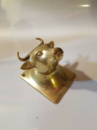 Vintage Wall Mounted Brass Bull Steer Horns Home Western Ranch Decor