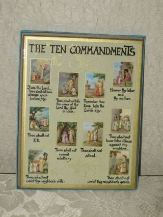 The Ten Commandments Wall Plaque - Illustrated