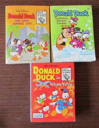 (3) Vintage Disney Big Little Books; Donald Duck,  Scrooge,  Huey,  Dewey And Louie