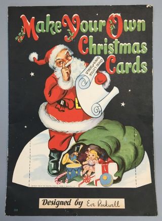Vintage Make Your Own Christmas Cards Book Angels Designed By Eve Rockwell