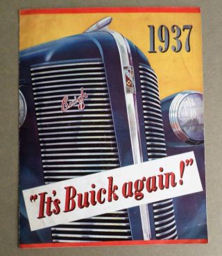 1937 Buick Sales Folder.  Full Color Illustrations