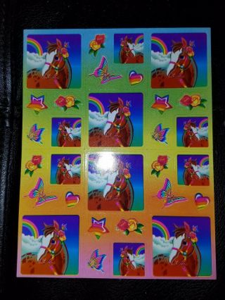 Vintage Lisa Frank S247 Horses Rainbows And Butterflies Sticker Sheet