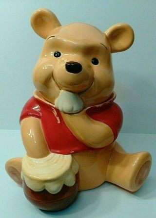 Vintage Ceramic Cookie Jar Large Winnie The Pooh Honey Pot Disney Mexico 1970 
