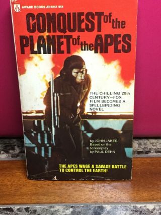 Vintage 1974 Conquest Of The Planet Of The Apes By John Jakes Award Books Pb