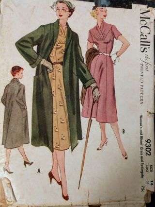Vintage Sewing Patterns 1950s,  Mccall 1958,  Women 