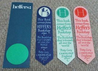 Heffers Bookshop Bookmarks Group Of 4 Vintage Cambridge Bookmarks