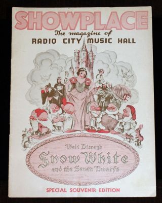 Walt Disney Snow White Program Radio City Music Hall Week Of January 13,  1938