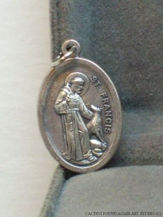 Saint Francis Protector Of Animals Medal Vintage St Anthony Catholic Pendant