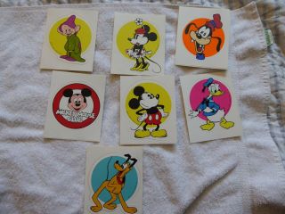 Disneyland Vintage Mickey Mouse Donald Duck Goofy Stickers - 1970 