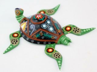 Oaxacan Wood Carving Roberta Angeles Sea Turtle Oaxaca Mexican Folk Art Alebrije 6