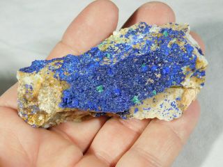 A 100 Natural BRIGHT Blue AZURITE Crystal Cluster From Morocco 73.  8gr e 3