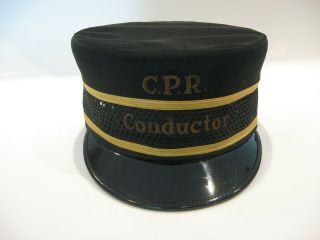 Antique Canadian Pacific Railway C.  P.  R.  Conductor Hat Vintage Railroad Cap